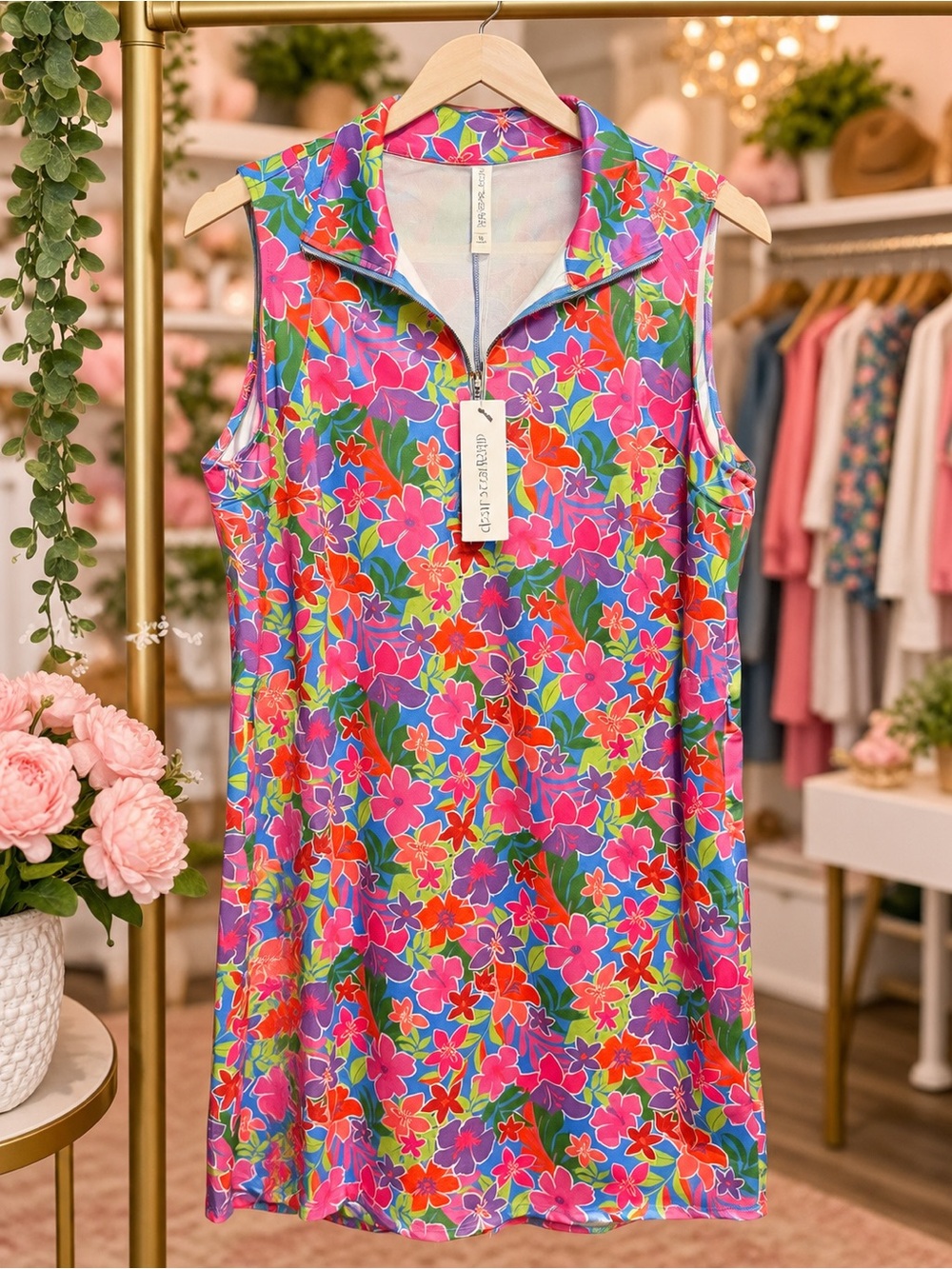 Dear Scarlett Tropical Getaway Zip Dress XL – NWT